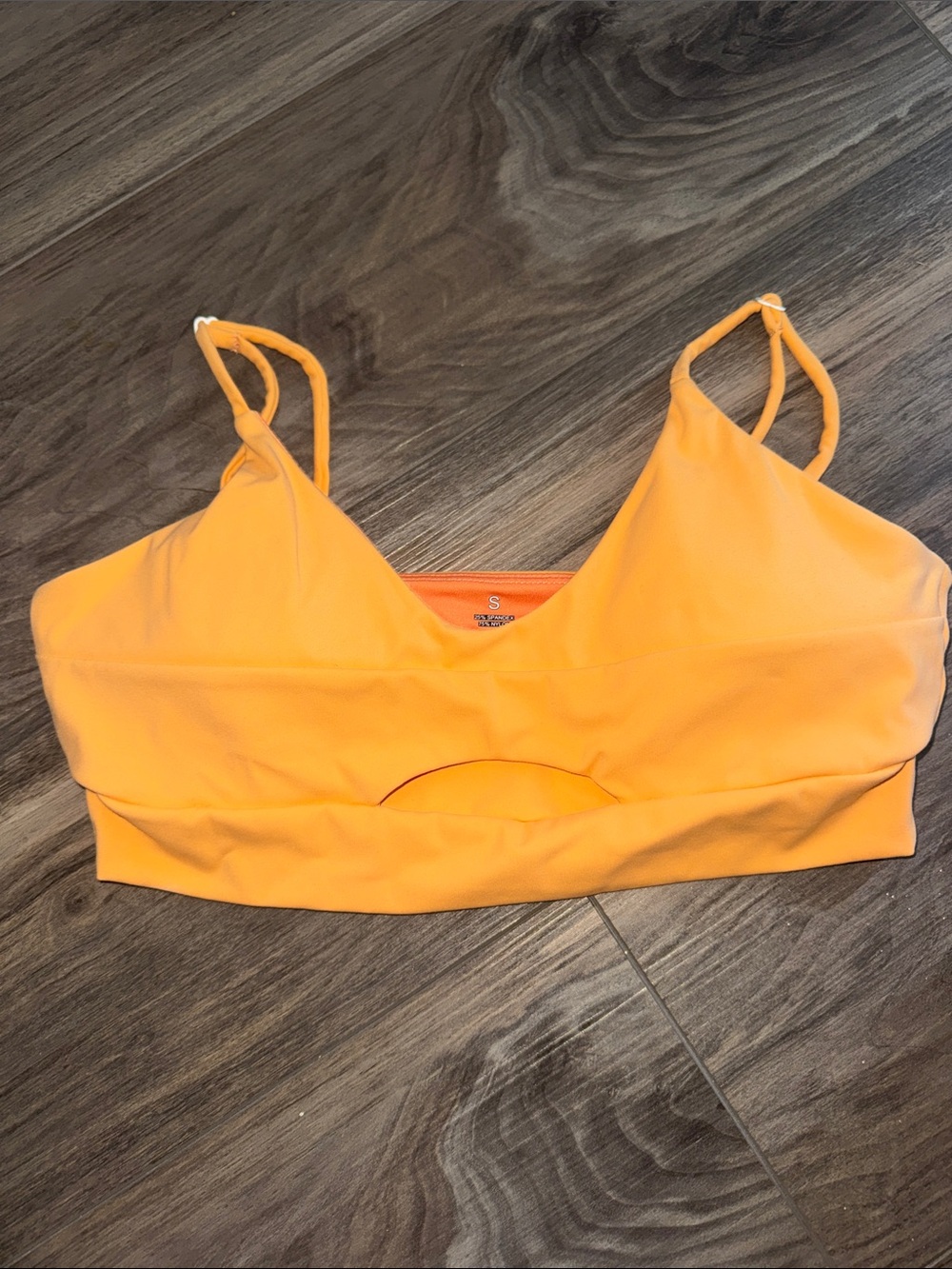 Orange Cutout sports bra